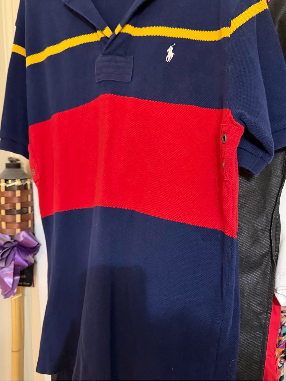 Ralph Lauren Kids Navy, Red & Yellow Striped Polo